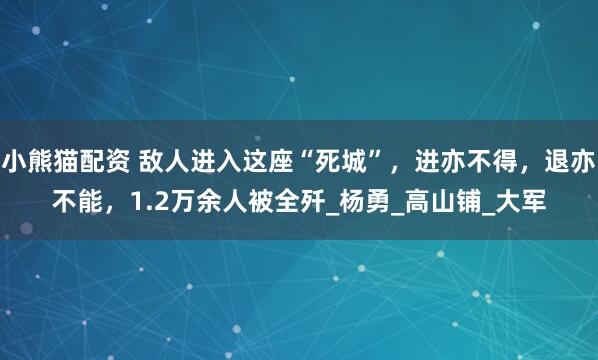 小熊猫配资 敌人进入这座“死城”，进亦不得，退亦不能，1.2万余人被全歼_杨勇_高山铺_大军
